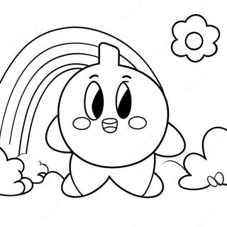 Kirby Dengan Pelangi Halaman Mewarna 12726-2530