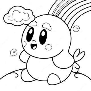 Kirby Dengan Pelangi Halaman Mewarna 12726-2531