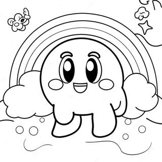 Kirby Dengan Pelangi Halaman Mewarna 12726-2532