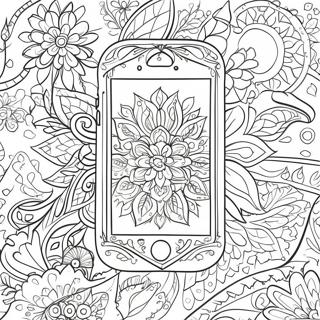 Halaman Mewarna Iphone Bergaya Dengan Reka Bentuk Bunga 127424 60932