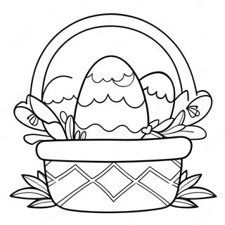 Halaman Mewarna Bakul Paskah Menawan Dengan Bunga 127451-60953