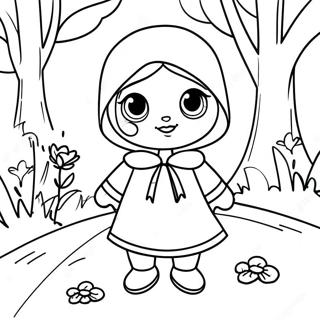 Halaman Mewarna Little Red Riding Hood 127809-61351