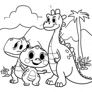 Halaman Mewarna Keluarga Dino Ranch 128973-62266