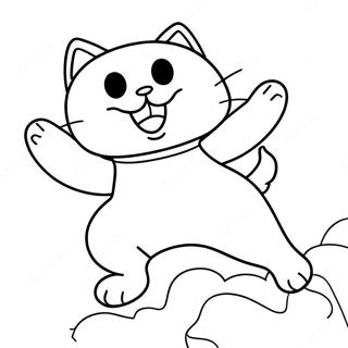 Halaman Mewarna Meowscles Melompat Tinggi 129176 62425