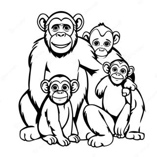 Halaman Mewarna Keluarga Cimpanzi 129714-62848
