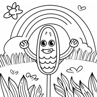 Halaman Mewarna Jagung Pelangi Gembira Di Ladang 129789-62897