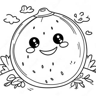 Tembikai Tersenyum Di Bawah Langit Cerah Halaman Mewarna 129817-62927