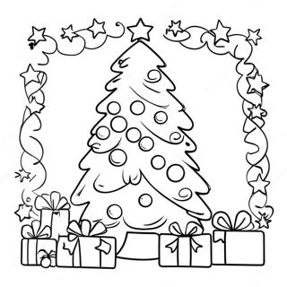 Halaman Mewarna Pokok Krismas Dihias 13040-2849