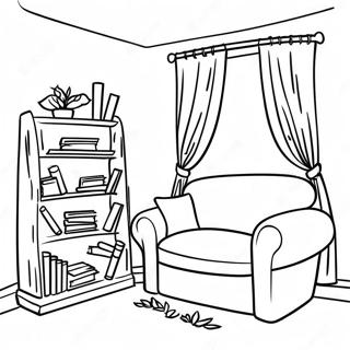 Halaman Mewarna Sudut Membaca Yang Selesa 130484 63447