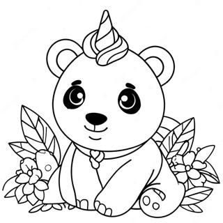 Unicorn Panda Halaman Mewarna