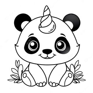 Halaman Mewarna Panda Unicorn 130789-63671