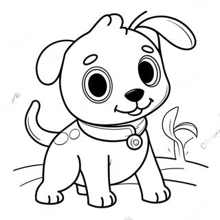 Halaman Mewarna Watak Pergi Anjing Pergi Yang Ceria 130843 63720