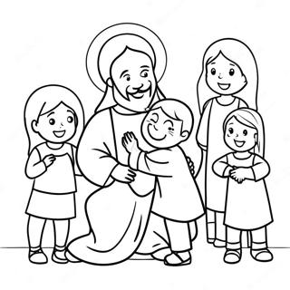 Halaman Mewarna Yesus Mengasihi Anak Anak Kecil 131331-64087