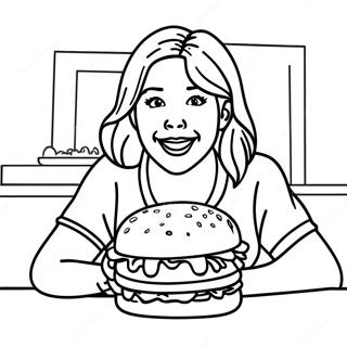 Sam Puckett Makan Burger Halaman Mewarna 131539-64253