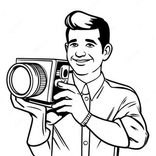 Freddie Benson Memegang Kamera Halaman Mewarna 131540-64258