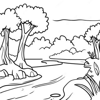 Halaman Mewarna Tebing Sungai Misteri 131797-64455