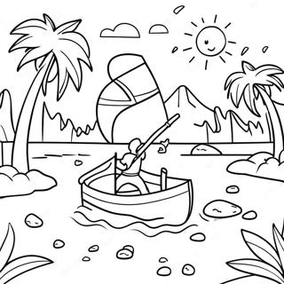 Halaman Mewarna Pengembaraan Sungai Cerah 131799-64464