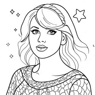 Gambar Mewarna Taylor Swift Dalam Malam Berbintang 132256-64810