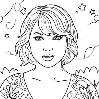 Gambar Mewarna Taylor Swift Dalam Malam Berbintang 132256 64811