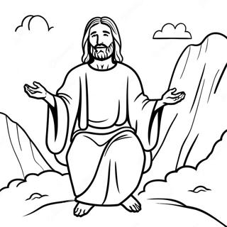 Yesus Mengajar Di Atas Gunung Halaman Mewarna 132462-64971