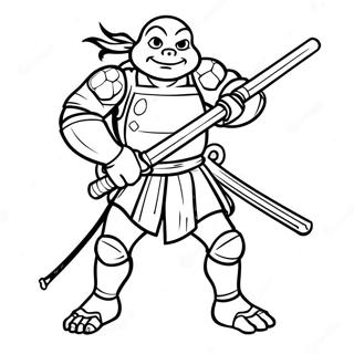 Halaman Mewarna Donatello Dengan Tongkat Bo Halaman Mewarna