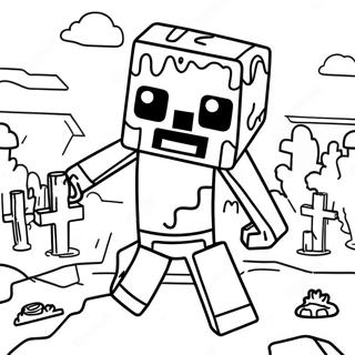 Halaman Mewarna Zombie Minecraft 133260-65566