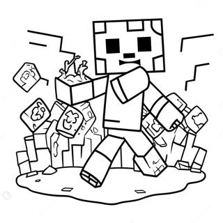 Halaman Mewarna Zombie Minecraft 133260-65567