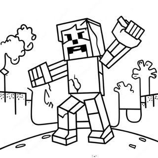 Halaman Mewarna Zombie Minecraft 133260-65568