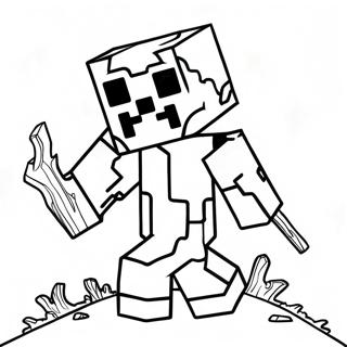 Halaman Mewarna Zombie Minecraft 133260-65581