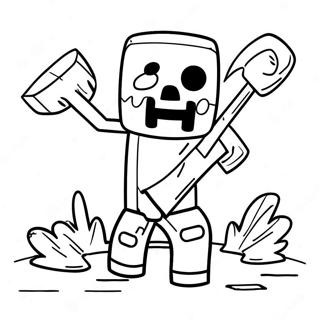 Zombie Minecraft Halaman Mewarna