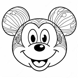 Muka Micky Mouse Halaman Mewarna