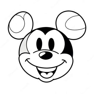 Laman Mewarna Muka Mickey Mouse Yang Tersenyum 133621-65869