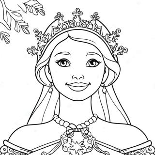 Halaman Mewarna Puteri Salji Dengan Serpihan Salji Berkilau 134010-66170