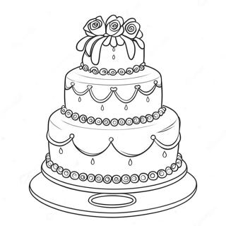 Halaman Mewarna Kek Perkahwinan Elegan 13416-2943