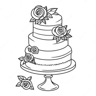 Halaman Mewarna Kek Perkahwinan Elegan 13416-2944