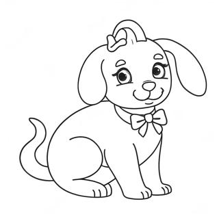 Halaman Mewarna Anjing Puppy Barbie Yang Menawan Dengan Pita 134391-66472