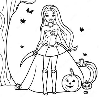 Halaman Mewarna Barbie Halloween 134543-66582