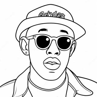 Halaman Mewarna Tyler The Creator Dengan Kacamata Hitam Cerah 134752-66752