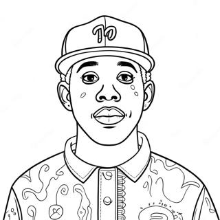 Halaman Mewarna Tyler The Creator Dalam Pakaian Funky 134753-66756