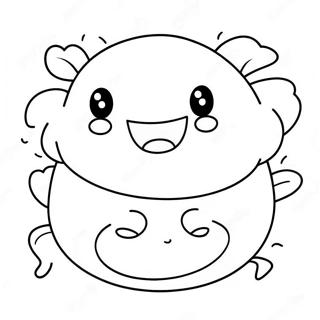 Halaman Mewarna Mochi Gembira Dengan Wajah Tersenyum 134855-66830