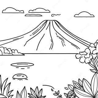 Halaman Mewarna Gunung Berapi Taal Yang Cantik 135341 67209