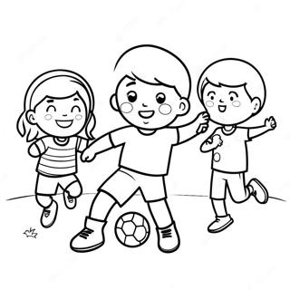 Kanak Kanak Ceria Bermain Bola Sepak Halaman Mewarna 135416-67268