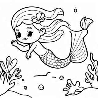 Puteri Duyung Comel Halaman Mewarna