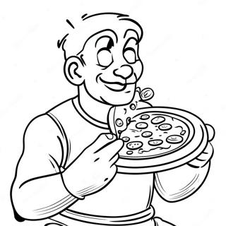 Gambar Mewarna Michelangelo Makan Pizza 135547 67379