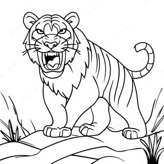 Gambar Mewarna Harimau Gigi Sabre Yang Garang 135622 67427