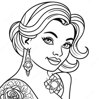 Tattoo Pin Up Untuk Dewasa Halaman Mewarna