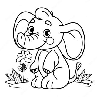 Horton Dengan Bunga Halaman Mewarna 135906-67660