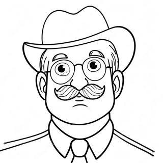 Halaman Mewarna Ayah Lucu Dengan Misai 136031-67750