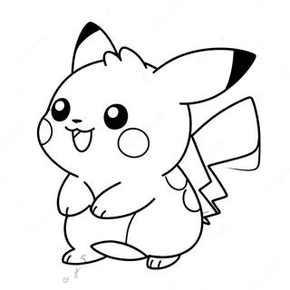 Halaman Mewarna Pikachu Yang Comel 136082-67785