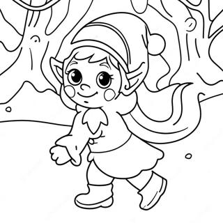 Halaman Mewarna Elf Ceria Di Wonderland Musim Sejuk 136234-67909